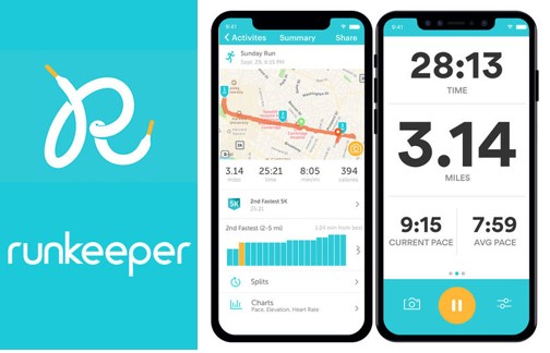 gráficos interfaz y logo de runkeeper app
