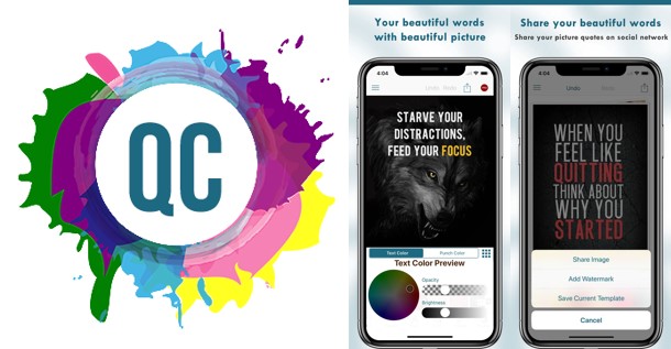 logo y herramientas de la app quotes creator