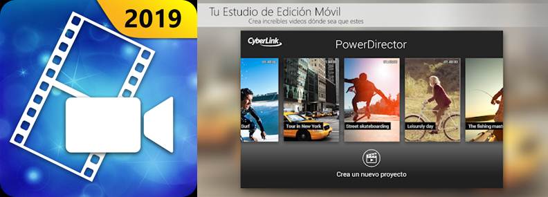 logo y características de la app powerdirector