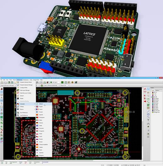 interfaz de usuario y maqueta en kicad