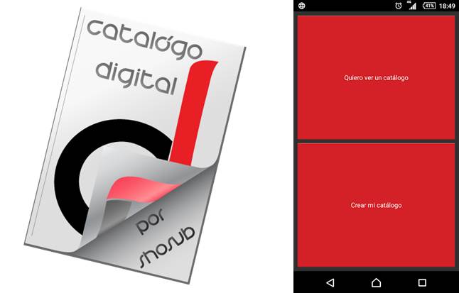 logo e inicio de la app catálogo digital