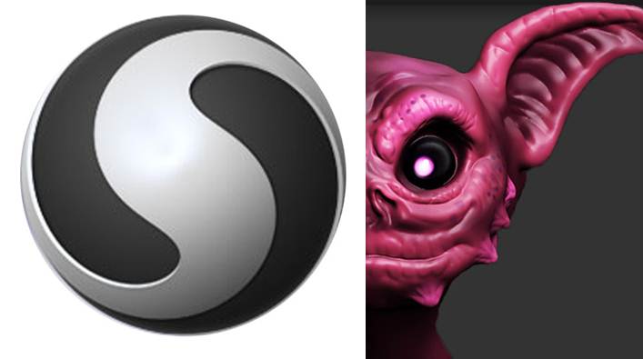 logo y criatura creada en sculptris