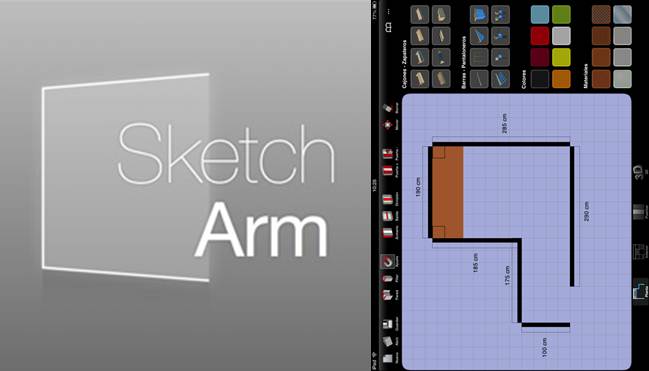 logo y plano de closet en la app sketch arm
