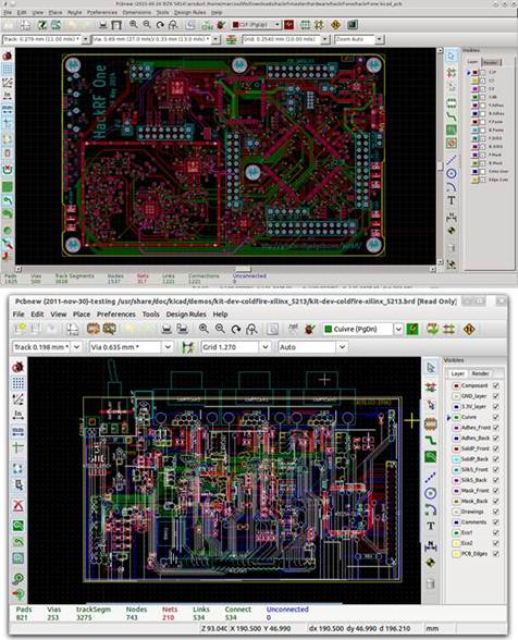 planos en 2d de circuitos diseñados en kicad