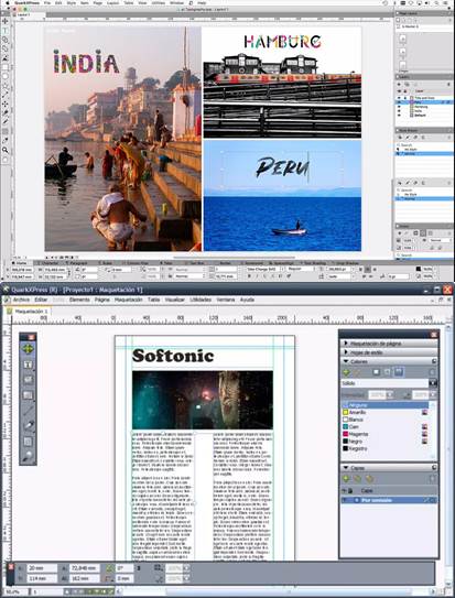 interfaz del programa quarkxpress