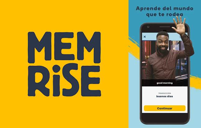 logo y publicidad de memrise