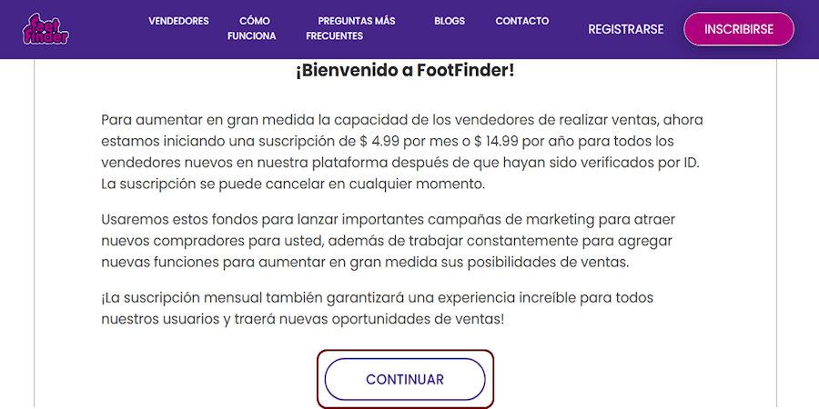 Continuar para inscripción