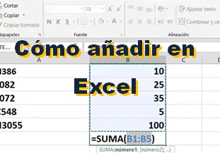 cómo añadir en excel