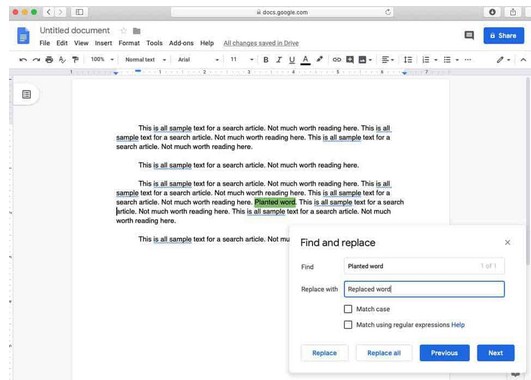 buscar en google docs