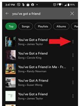 lista spotify en movil